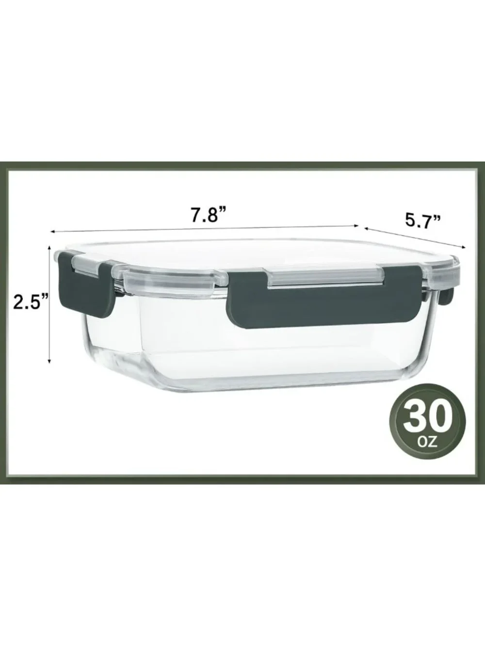 30 oz Glass Meal Prep Containers - 10 Pack, Airtight Food Storage, Microwave